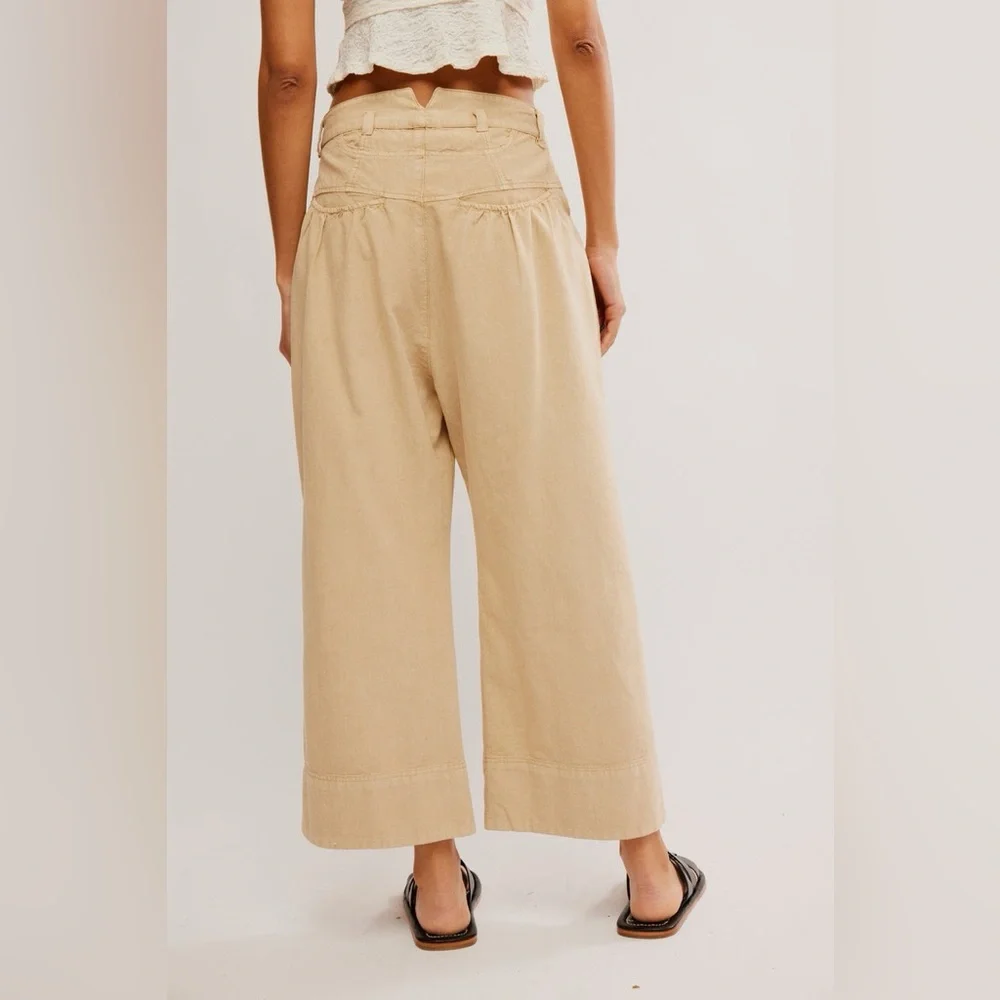FREE PEOPLE Sweet Talk Chino Pants in Croissant Tan Size 6 - Picture 3 of 12